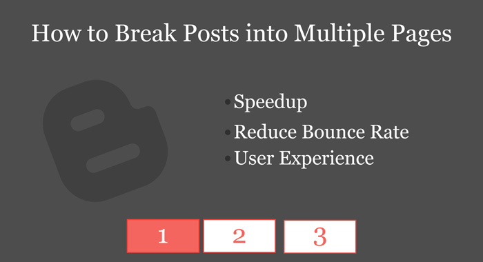 How to break post into multiple pages
