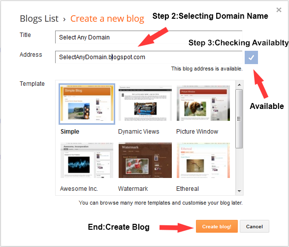 Steps to create Blog