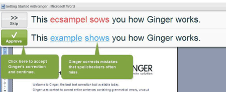 Review of Ginger software: Microsoft Extension